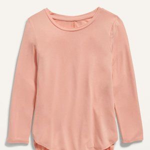 Luxe Long-Sleeve Tulip-Hem Tee for Girls (size L)
